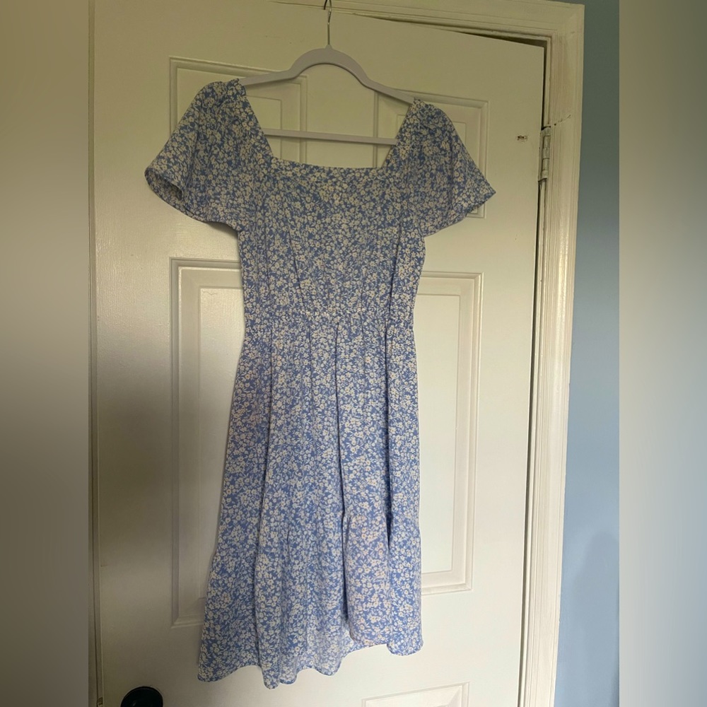 Monteau Spring Blue Floral Dress Size S